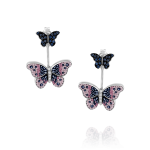 תכשיטים משובצים אבני חן: Butterfly Earrings ER 501-001